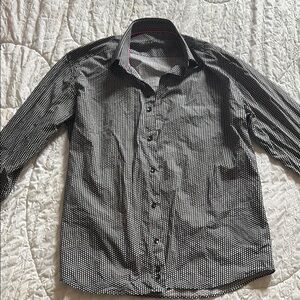 Men's Black and White Polka Dot Shirt